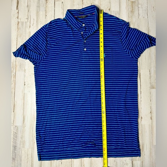 Polo Ralph Lauren Golf Polo Shirt Mens XL Blue Stripe Pony Preppy - Picture 6 of 9
